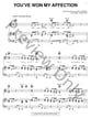 You've Won My Affection piano sheet music cover